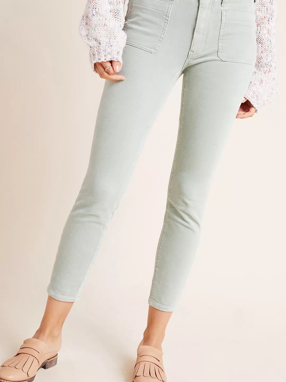 Anthropologie Pilcro and the Letterpress High-Rise Skinny Corduroys Sage Green